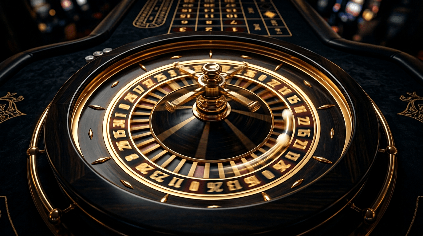 Gold roulette wheel at an online casino