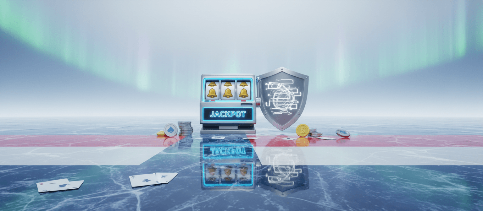 Jackpot-kolikkopeli suojakilven ja kolikoiden kanssa jaaisella pinnalla
